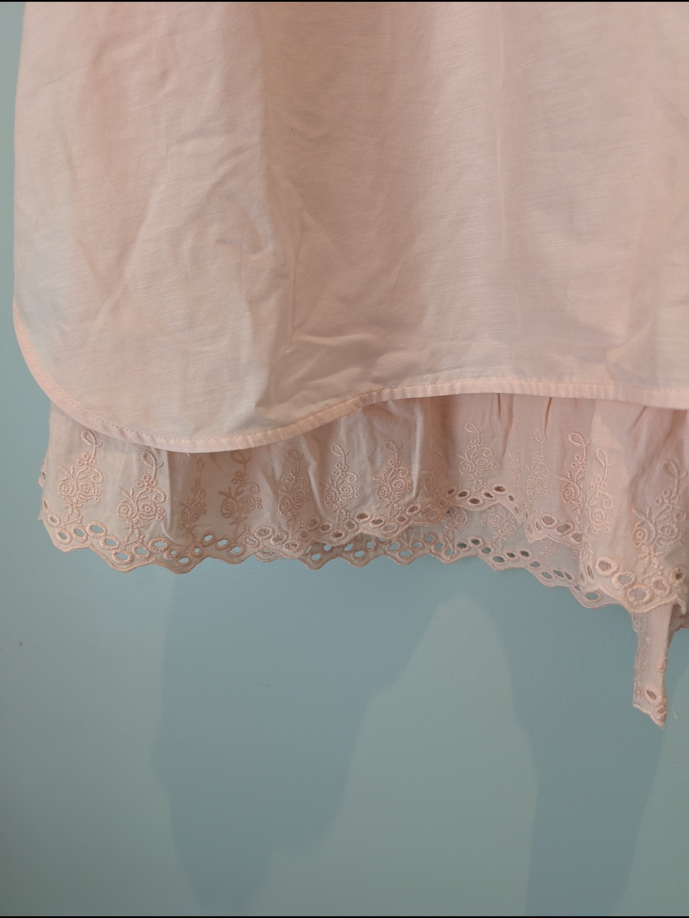Light Pink Women's Layered Button V-Neck Tunic Top - Picture 7 of 9